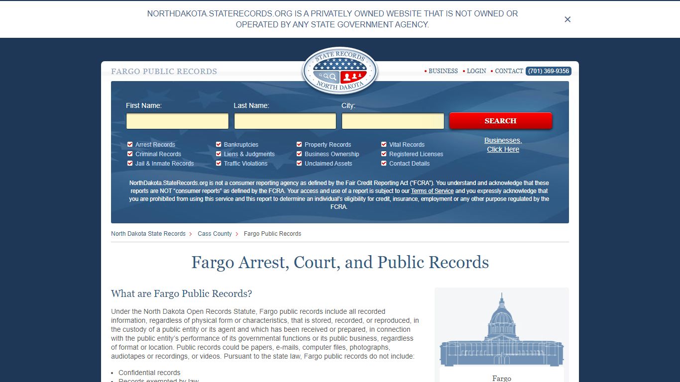 Fargo Arrest and Public Records | North Dakota.StateRecords.org